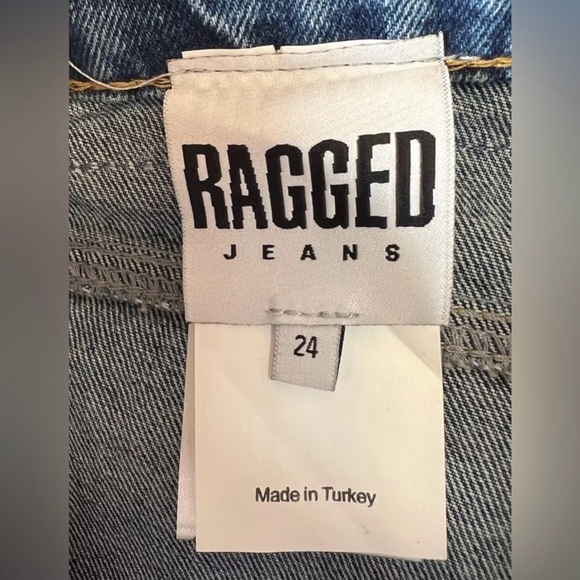 Ragged Wide Leg Style Jeans Women's Denim Jeans Size 24 Blue Color - Picture 3 of 9